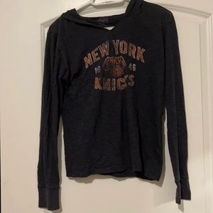 47 New York Knicks cotton hooded long self shirt medium
